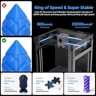 FLASHFORGE Adventurer 5M 3D Printer,600mm/s Max High-Speed FDM 3D Printers with Fully Auto Leveling, 280°C Direct Extruder with Quick Detachable Nozzle, Effective Cooling, Core XY Structure