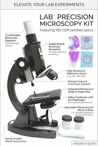 Image of Black Compound Student Microscope With 10X & 45X Objective and 10X & 15X EYEPIECE ISO 9001:2015 CERTIFIED,GOVT. APPROVED BRAND