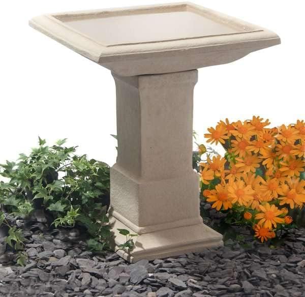 Primrose H51cm Stylish Modern Free Standing Hatfield Cast Stone Bird Bath