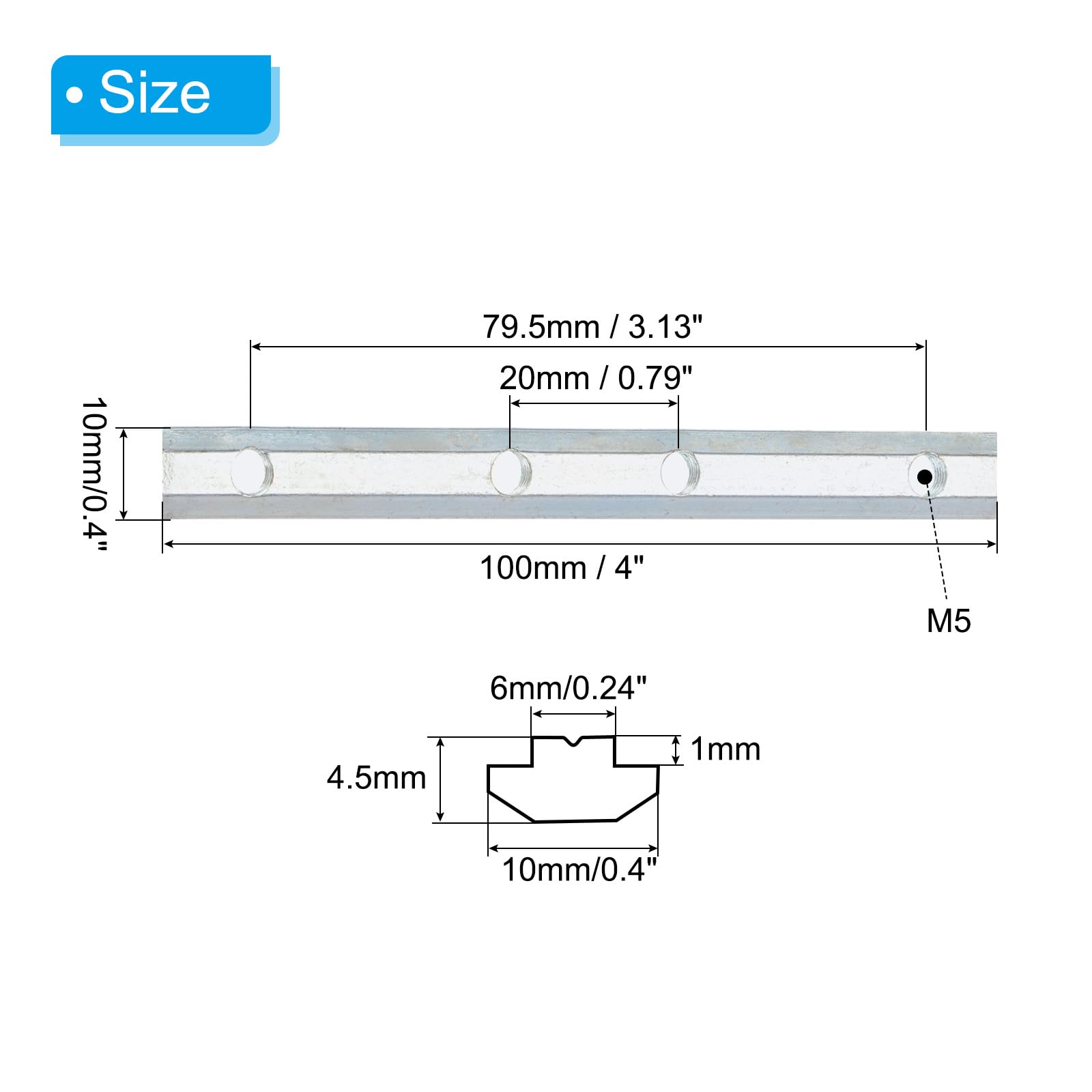 PATIKIL 4 Inch Straight Line Connector - Image 2