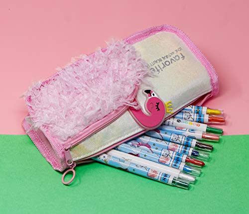 Image of Zest 4 Toyz Fur Pencil Pouches for Girls, Multipurpose Stylish Pencil Case, Pencil Box, Makeup Purse,Pencil Case Pouch Organizer for Girls Kids - Pink
