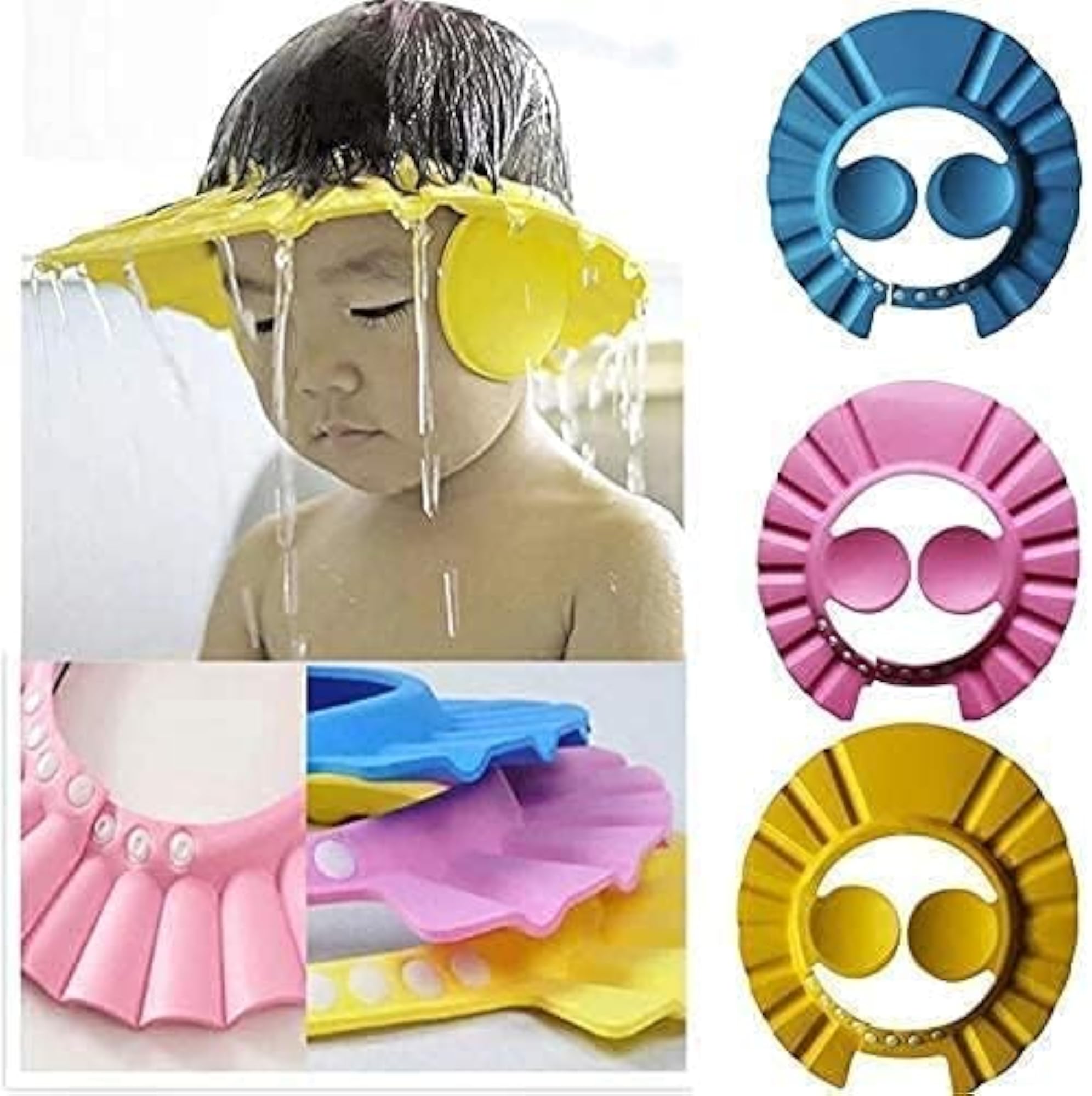 Toddler Bath Cap for Eye and Ear Protection