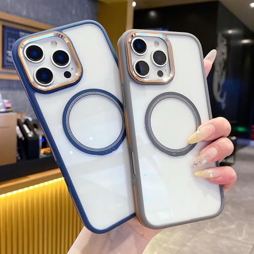 Coque de chargement magnétique rigide iPhone 14 Pro Max bleu antichoc - 4