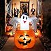 Aparty4u 4.6ft Halloween Inflatable Blow Up Ghost on Pumpkin with Light Scary Halloween Outdoor Decorations