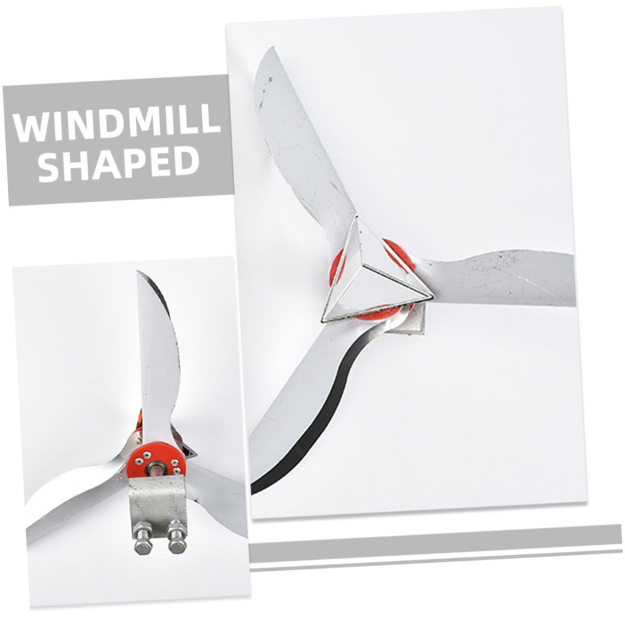 Vogel Windmühle aus Edelstahl und Abs, Silber, Reflektierend für Vögel