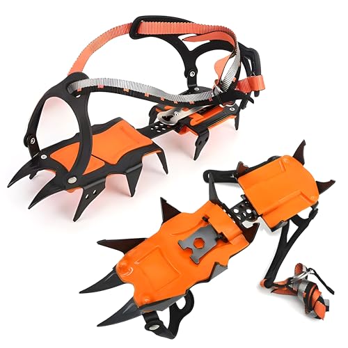 JIANLEI Ice Cleats - Crampons Spikes for Robust Traction, Unisex Ice Cleats for Shoes and Boots...