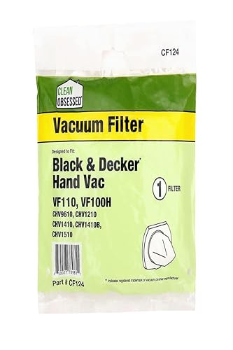 Clean Obsessed Replacement Filter Designed To Fit Black & Decker Hand Vac Models VF110, VF100H, CHV9610, CHV1210, CHV1410, CHV1410B, & CHV1510