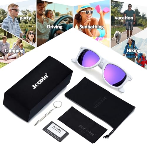 Image of Joopin Square Sunglasses Polarized UV400 Designer Sun Glasses Men Women | Oversized, Plastic Frame, Retro, Vintage, Unisex, Trendy Shades for Driving, Party, Fishing, Business, Costume