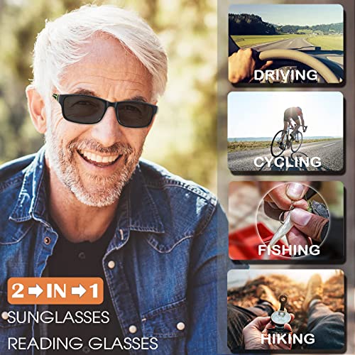 Sunamoy Wide Reading Glasses For Men Blue Light Blocking Computer Readers Stylish Designer Sport Cheater Large Head Frame Nice Black Photochromic Tinted Dark Transition Eyeglasses 2 Packs thumb #2