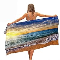 FANSU Asciugamano Da Spiaggia In Microfibra Senza Sabbia, Stampa Foglia, Ultraleggero E Ad Asciugatura Rapida 80x160cm - 3