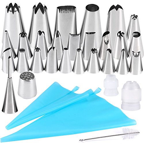 32 Pieces Cake Decorating Supplies, Gyvazla Cake Decorating Tip Set with 20 Stainless