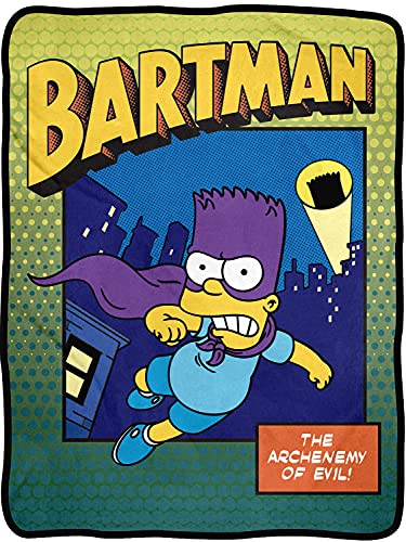 Surreal Entertainment The Simpsons Bartman The Archenemy of Evil Super Soft Plush Fleece Throw Blanket