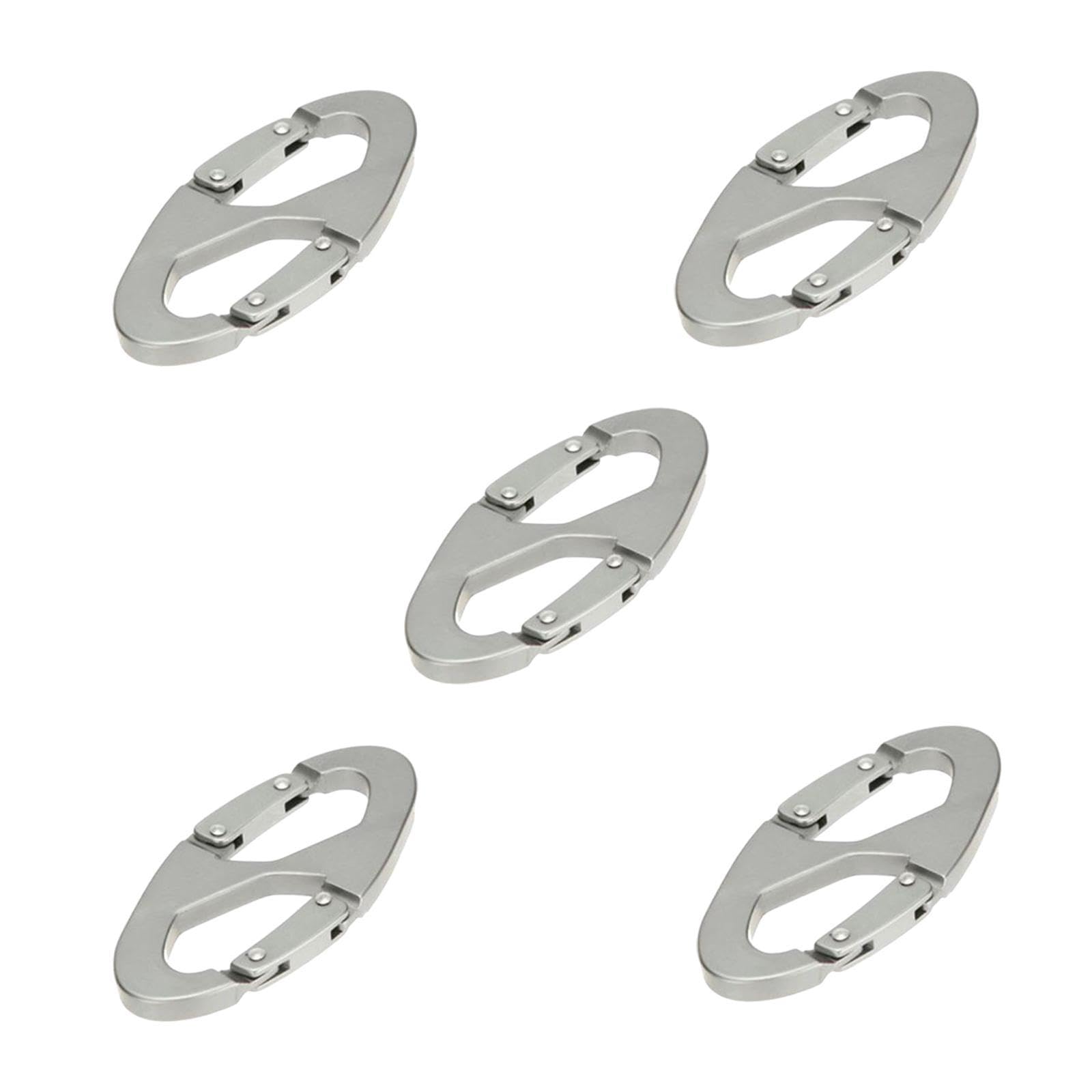 YIJU 5Pcs 8 Shape Carabiners Clasps Accessories Multifunctional Compact Easy to Use Hardware Buckle Snap Clips for Hanging Bags