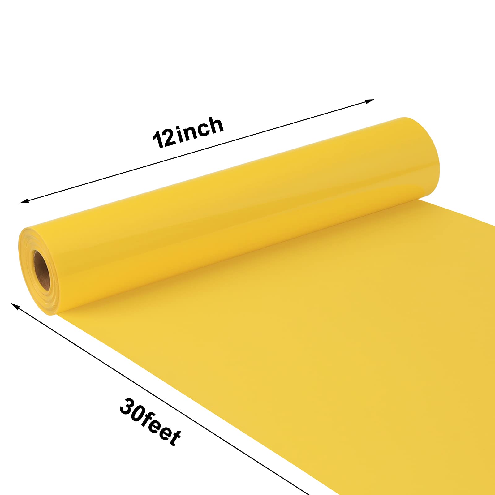 TUMIYA HTV Rollos de vinilo de transferencia de calor – 30.48 cm x 30 pies HTV Vinilo, Amarillo Hierro en Vinilo DIY Diseño para Camiseta (Amarillo)