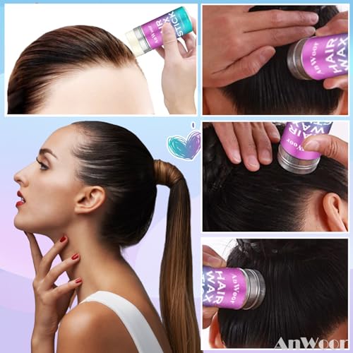 6. Bild von Wachs-Stick für Haare, Haar-Pomade-Stick Glättender & glatter Stick für Perücken Nicht fettender Styling-Haar-Wachs-Stick für Fliegenscharen von AnWoor
