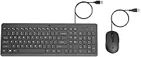 Combo de Teclado e Mouse USB HP 150 - Plug and Play, com Digitação Silenciosa, Confortável e Precisa, Mouse com DPI de 1600, Layout ABNT2, Preto (240J7AA)