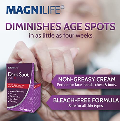 Image of MagniLife Dark Spot Care, 2 oz, No Bleach Formula for Pigmentation, Liver Spots, Scars, Discoloration & Uneven Skin Tone, With Bearberry & Licorice Root Extract, For Face, Chest, Hands and Body
