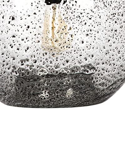 CASAMOTION Pendant Light Fixtures Hand Blown Glass Drop Ceiling Hanging Lighting Rustic Farmhouse Kitchen Island Clear Marble Large Globe Over Dining Room Table Entryway Hallway 15.6 Inch Height - Image 6