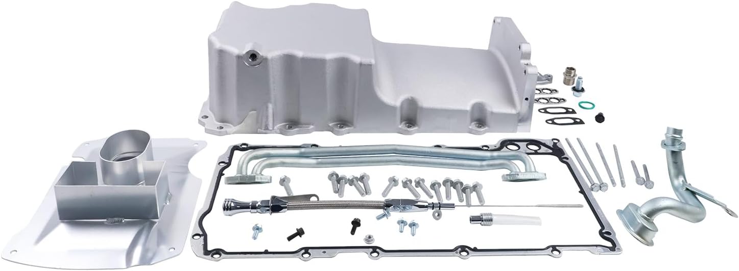 Front Wet Sump Retrofit Engine Oil Pan Kit 81076 81080 Compatible with Chevrolet Gen III/IV Chevy LS1 LS2 LS3 LSX 4.8L/294-6.2L/376