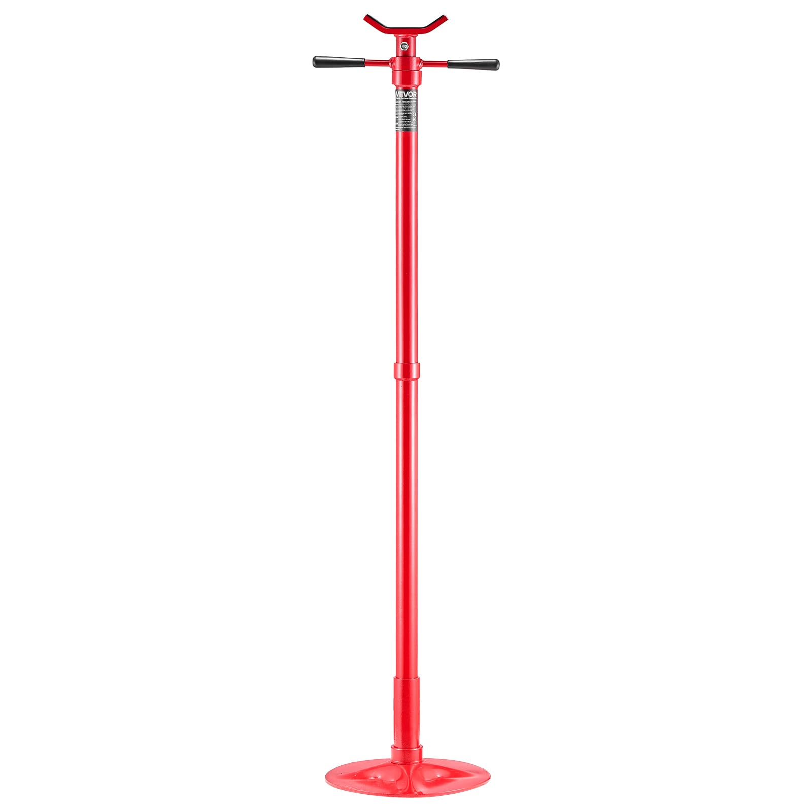 VEVOR Supporto per Fossa e Sottoponte Carico Max. 0,5 Tonnellate, Asta di Supporto da Fossa Altezza Regolabile 137,2-213 cm, Maniglia Girevole, Cuscinetti a Forma di U da Officina Garage