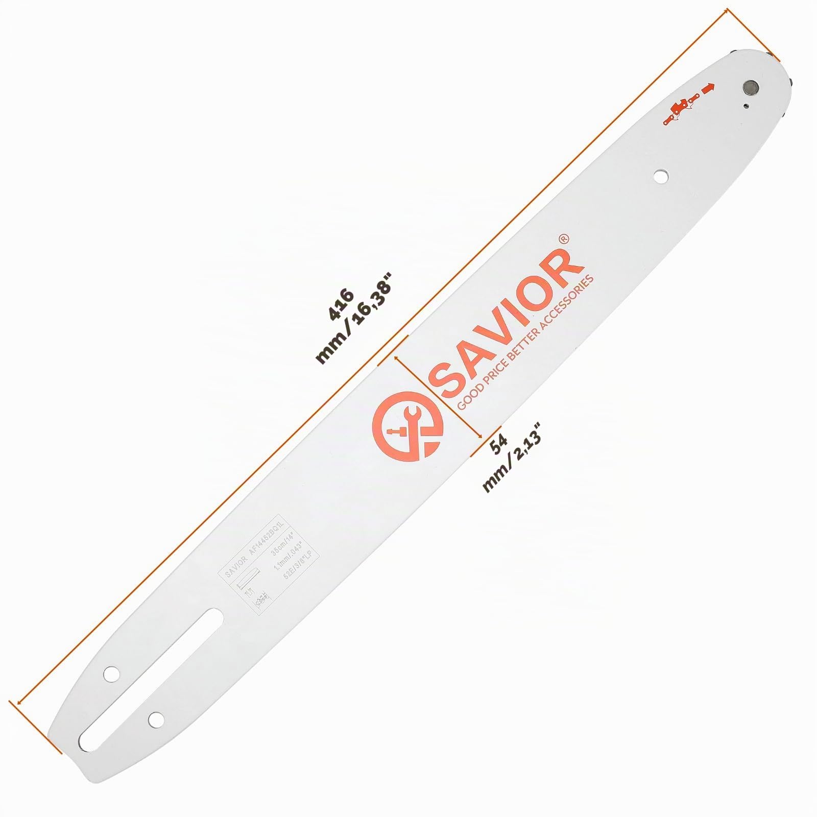SAVIOR Juego de 2 cadenas de sierra con protección de espada y espada de 35 cm, 3/8 pulgadas LP 1,1 mm 52 TG, compatible con Makita DUC353Z UC3510A UC3520A UC3541A, Bosch y más