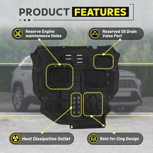 Image of Front Engine Splash Shield Compatible with 2019-2024 Toyota RAV4 Under Cover Front Engine Guard Mud Flaps Directly