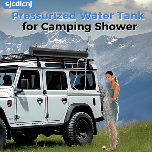 Tanque de agua presurizado para ducha portátil de camping en carretera, almacenamiento portátil de agua de 4.76 gal miniatura 2