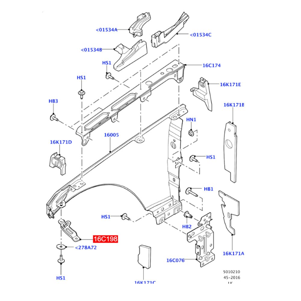 Bacar 1Pair Front Left & Right Side Panel Mounting Bracket ABS Black for Land Rover Discovery 5 2017+