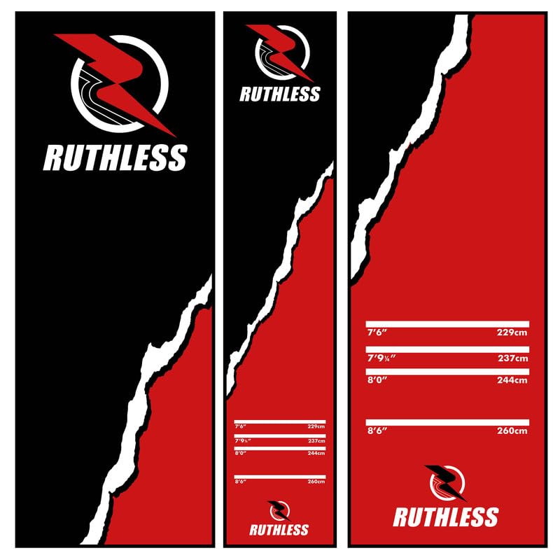 RUTHLESS Tappetino Per Freccette - Antiscivolo, Misure Ufficiali 290x60cm | Per Pavimento E Tornei - Foto 4