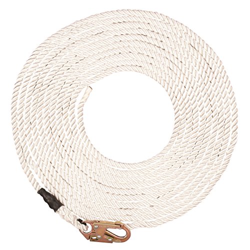 MSA SLLNL672060LS Nylon Vertical Life Line for Sure Climb Cable System, 36C Snap Hook, 60' Length