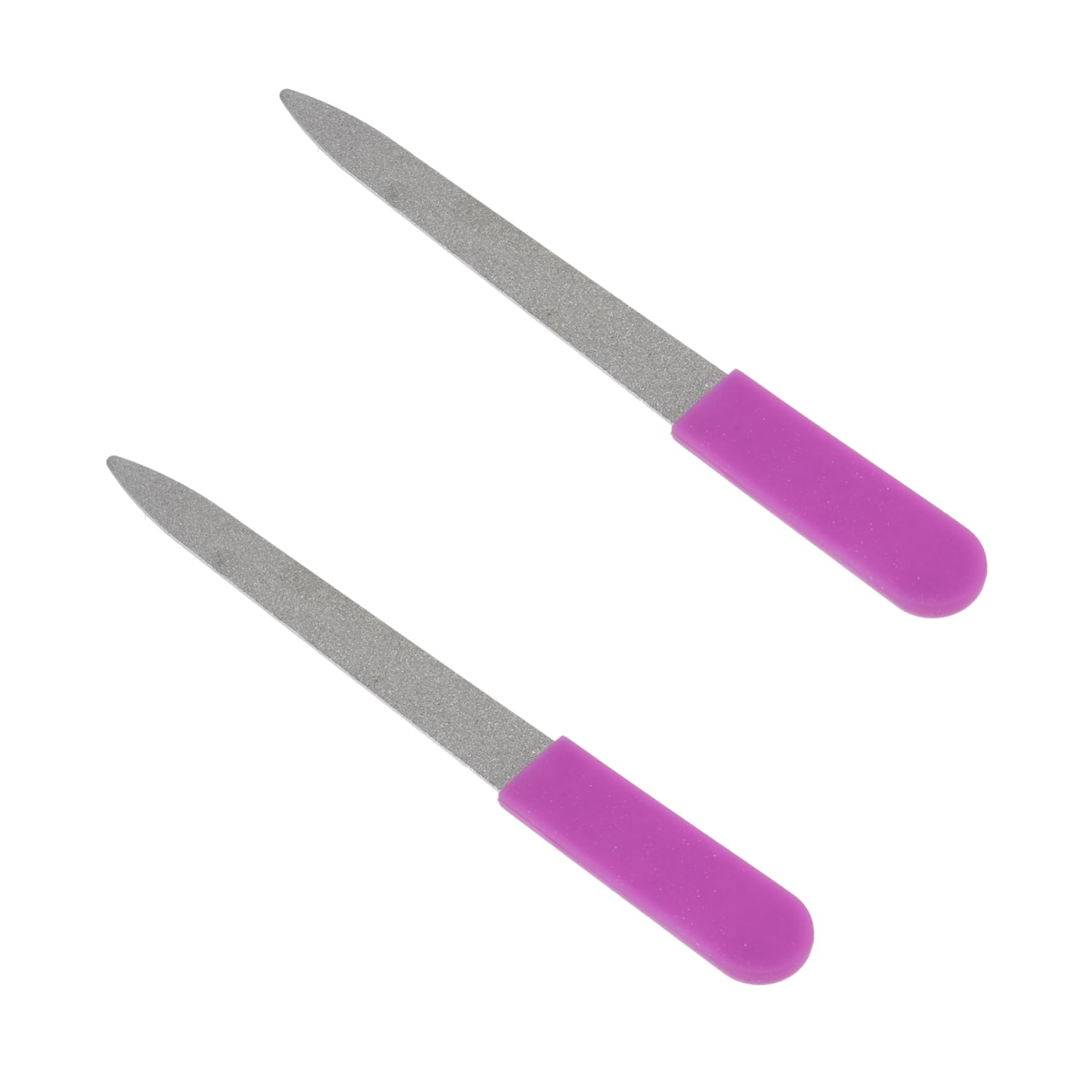 IWOWHERO 2Pcs Stainless Steel Double Sided Nail Files Professional Boards for Manicure and Nail Treatment Durable and Lightweight Nail Sanding Tools Rosy
