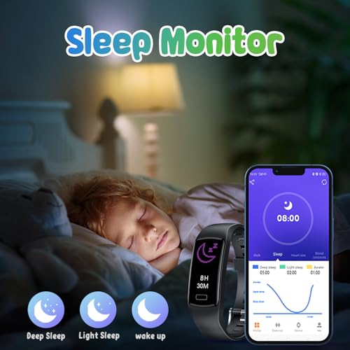 Smart-Fitness-Tracker-Watch-for-Kids-Boys-Girls-Waterproof-Smartwatch-with-Pedometer-Heart-Rate-Sleep-Tracking-Alarm-Clock-Activity-Tracker-Calorie-Step-Counter-Watch-for-Girls-Boys-Teens