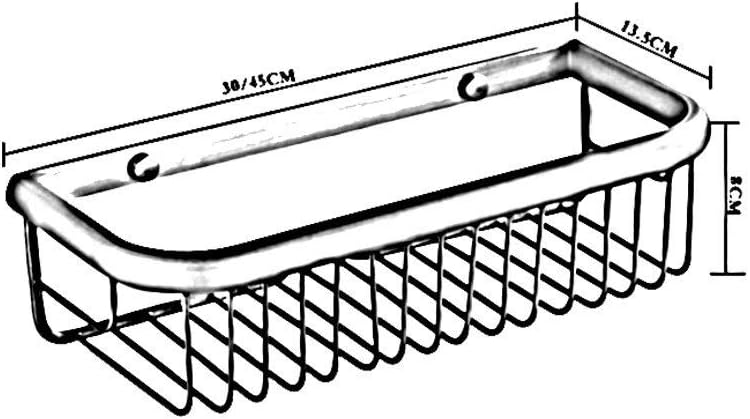 Copper Bathroom Shelf Gold Wall Hanging Square Basket Rack (Size : 30CM)