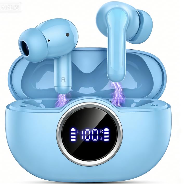 Wireless Earbuds, Bluetooth 5.4 Headphones Deep Bass HiFi Stereo, New Ear Bud wi