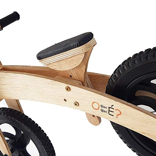 Bicicleta de Equilíbrio sem Pedal de Madeira - Preto - O que é o Que é