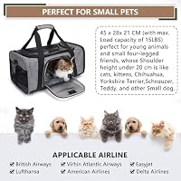 Wakytu Transporttasche für Katze Hund,Katzentransportbox Flugzeugtauglich Hochwertig, Nicht leicht verformbar und zerreißbar Hundetransportbox, bis 6 kg für Katzen und kleine Hunde – Ansicht 4
