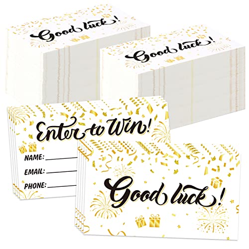 600 Pcs Enter to Win Raffle Tickets Cards 3.5 x 2 Inch Golden Sunday Ticket Entry Form Cards for Contest, Auction, Raffles, Ballot Box with Space for Name, Email Address Phone Number Fields (600)