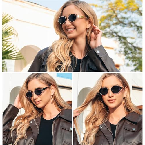 Retro Oval Sunglasses for Women, Stylish Sun Glasses with UV400 Protection, Fashion Accessories Gift2
