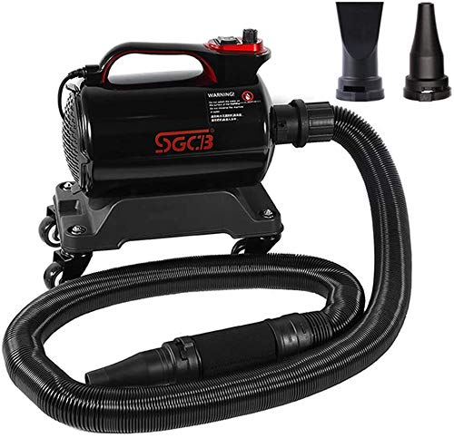 SGCB PRO Car Air Dryer Blower, 5.0HP Powered Double Mode Temp High Velocity Car Dryer Air Cannon Detail Blower w/Caster Base & 16.4 Ft Flexible Hose & 2 Air Jet Nozzles for Car Wash Water Drying
