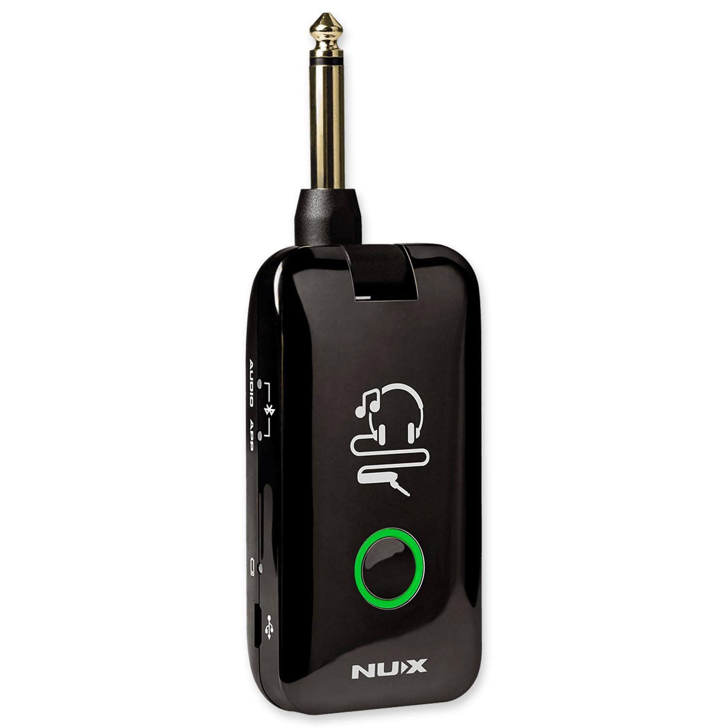 Nux MP-2 Mighty Plug Drahtlose Verstärker- und Effekt-Simulation für Gitarre und Bass + keepdrum Netzteil