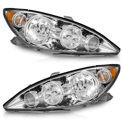 WEELMOTO for 2005-2006 Toyota Camry 4-Door Sedan Headlight Assembly Headlights Assemblies Compatible with 05-06 Toyota Camry Headlamp 4-Door Sedan Pair