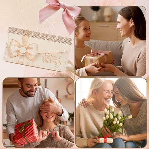 ARTREE Geldgeschenk Geburtstag für Frau & Mädchen – Elegante Geldgeschenk Verpackung mit Schleife, Kreativer Geldumschlag für Freundin, Schwester oder Familie aus Holz