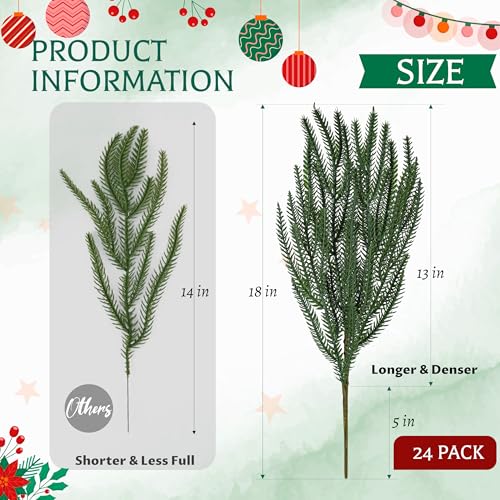 Der Rose 24Pcs Norfolk Pine Stems by Der Rose - Image 3
