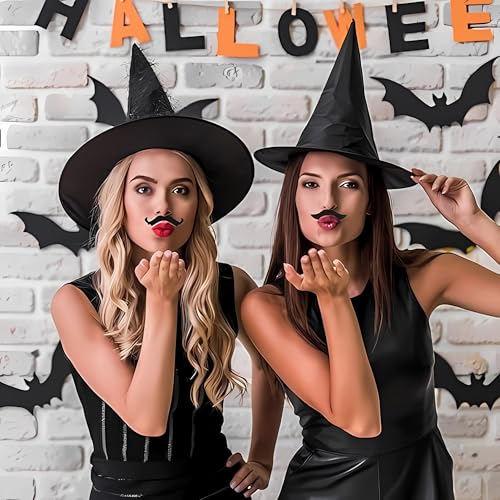 Image of WANNA PARTY Pack of 2 Kid's Hogwarts Student Witch Costume Hat with Harry The Magician Magic Wand for Pretend Play Party Costume Halloween Costume Cosplay Accessory|Magical Costume Theme Party