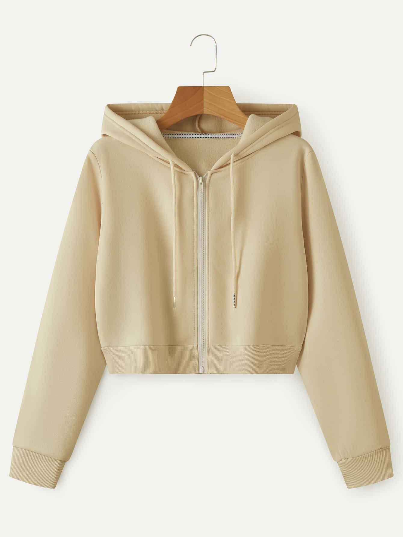 Sweatshirt à capuche longue aux finitions soignées coloris abricot S