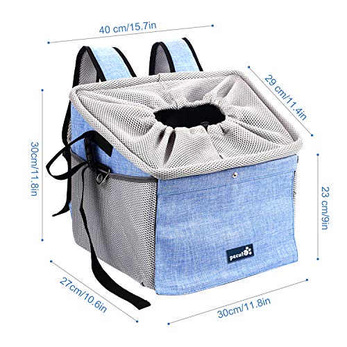 Pecute Dog Bike Basket Pet Carrier Bicycle, Dog Booster Car Seat Pet Booster Seat with 2 Big