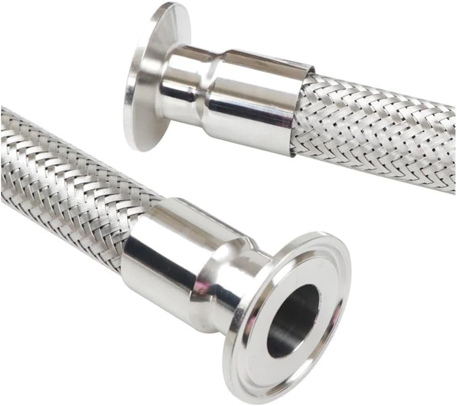 1.5" 2" Tri Clamp x 19/25/32/38/45mm Pipe OD 304 Stainless Steel Braided Soft Tube 500 700 1000 1500 2000mm(38mm OD K50.5mm,700mm)