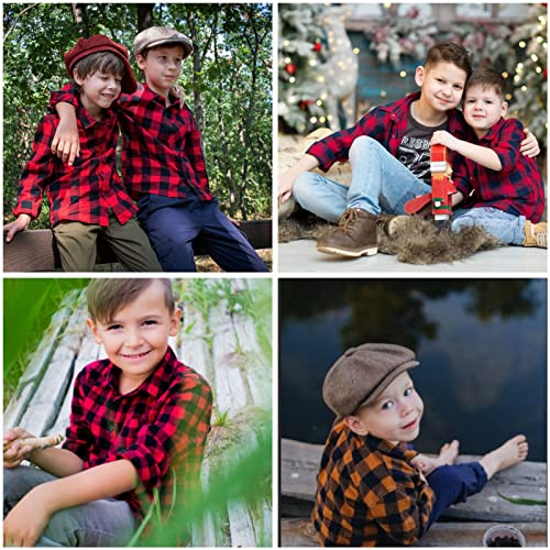 Boys Flannel Shirt Toddler Buffalo Plaid Shirt Long Sleeve Button Down Shirts Kids Casual Tops2