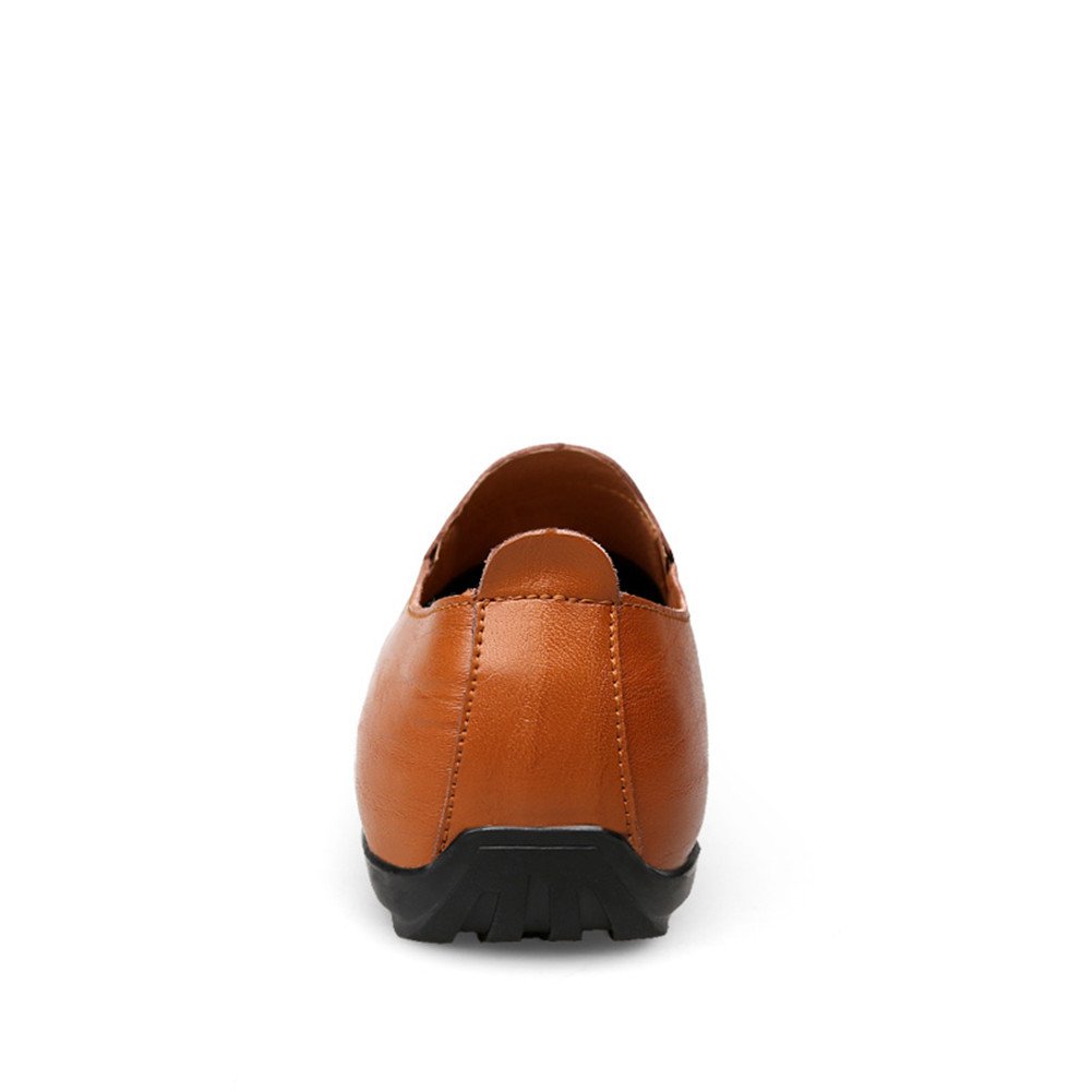 Mocasines Hombre Formal Moda Boda Artesanal Antideslizantes Negocios Zapatos Originales,Rojo Marrón 47 EU