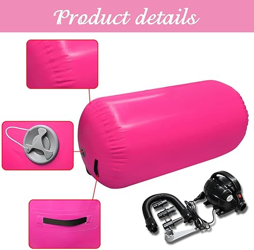 Miniatura 3 de GBVUGY Colchoneta de aire con bomba eléctrica, rodillo inflable de gimnasia para uso doméstico, entrenamiento de gimnasio, animación, yoga